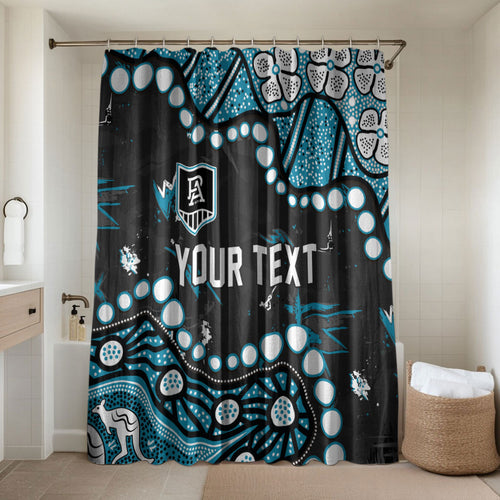 Personalized Port Adelaide Power Bathroom Set Aboriginal Pattern with Graffiti Style
