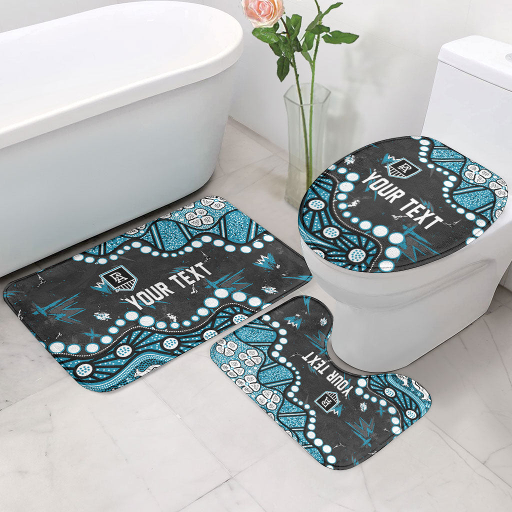Personalized Port Adelaide Power Bathroom Set Aboriginal Pattern with Graffiti Style