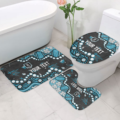 Personalized Port Adelaide Power Bathroom Set Aboriginal Pattern with Graffiti Style