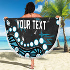 Personalized Port Adelaide Power Beach Blanket Aboriginal Pattern with Graffiti Style