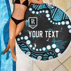Personalized Port Adelaide Power Beach Blanket Aboriginal Pattern with Graffiti Style