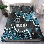 Personalized Port Adelaide Power Bedding Set Aboriginal Pattern with Graffiti Style