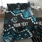 Personalized Port Adelaide Power Bedding Set Aboriginal Pattern with Graffiti Style
