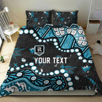 Personalized Port Adelaide Power Bedding Set Aboriginal Pattern with Graffiti Style