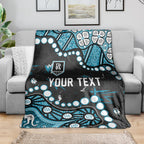 Personalized Port Adelaide Power Blanket Aboriginal Pattern with Graffiti Style