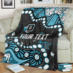 Personalized Port Adelaide Power Blanket Aboriginal Pattern with Graffiti Style
