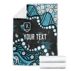 Personalized Port Adelaide Power Blanket Aboriginal Pattern with Graffiti Style