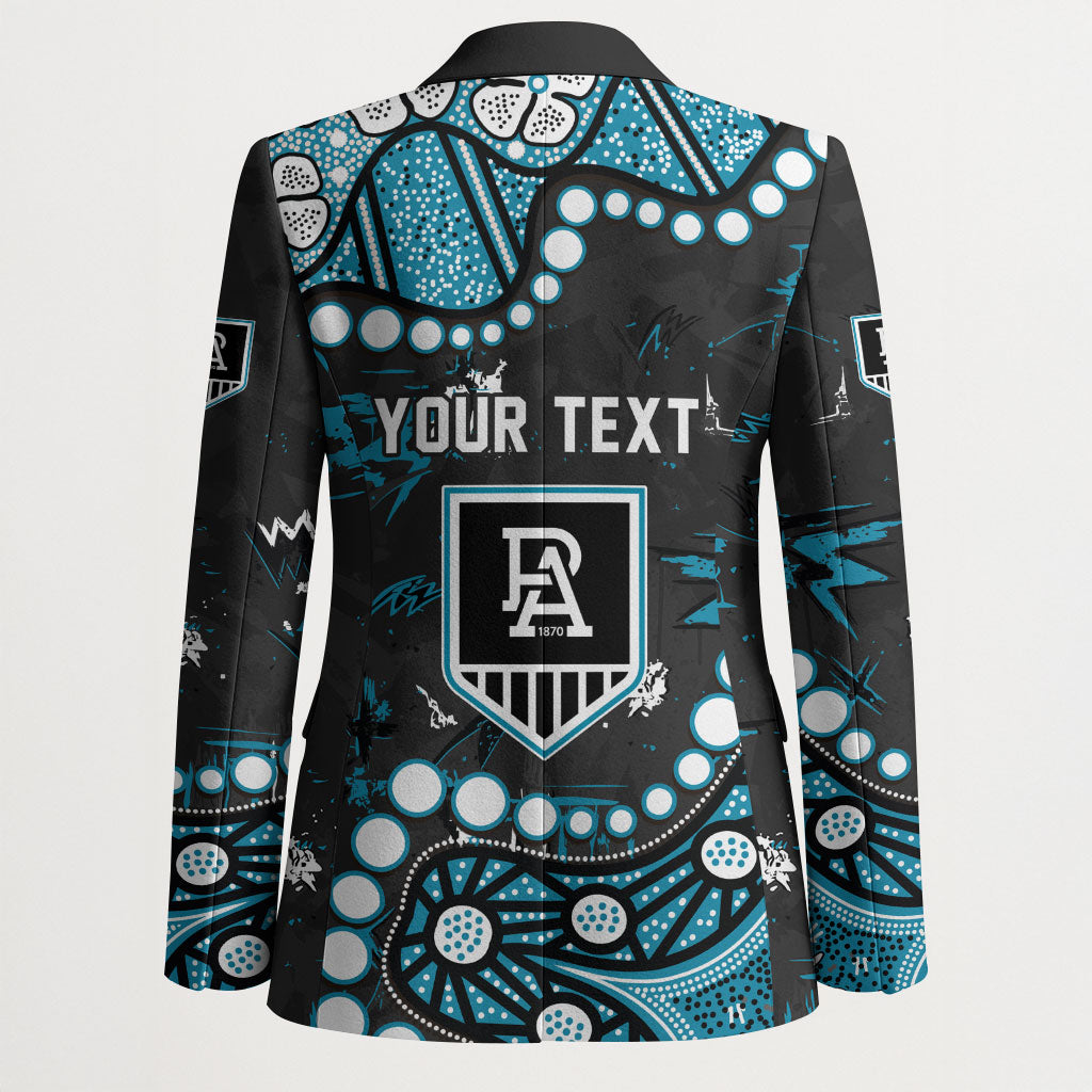 Personalized Port Adelaide Power Blazer Aboriginal Pattern with Graffiti Style