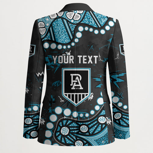 Personalized Port Adelaide Power Blazer Aboriginal Pattern with Graffiti Style