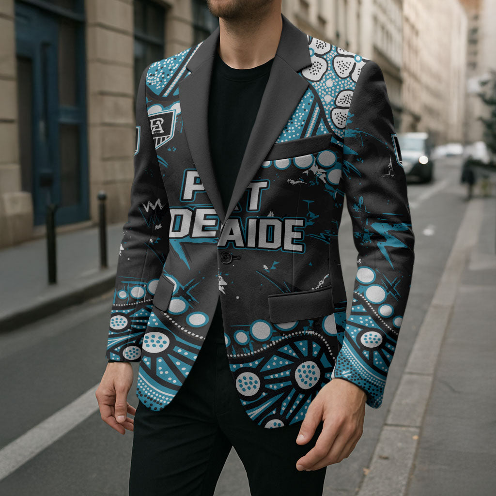 Personalized Port Adelaide Power Blazer Aboriginal Pattern with Graffiti Style
