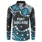 Personalized Port Adelaide Power Button Sweatshirt Aboriginal Pattern with Graffiti Style