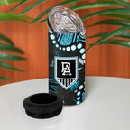 Personalized Port Adelaide Power 4 in 1 Can Cooler Tumbler Aboriginal Pattern with Graffiti Style