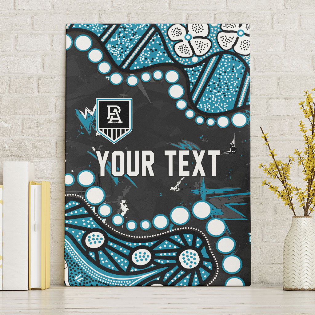 Personalized Port Adelaide Power Canvas Wall Art Aboriginal Pattern with Graffiti Style