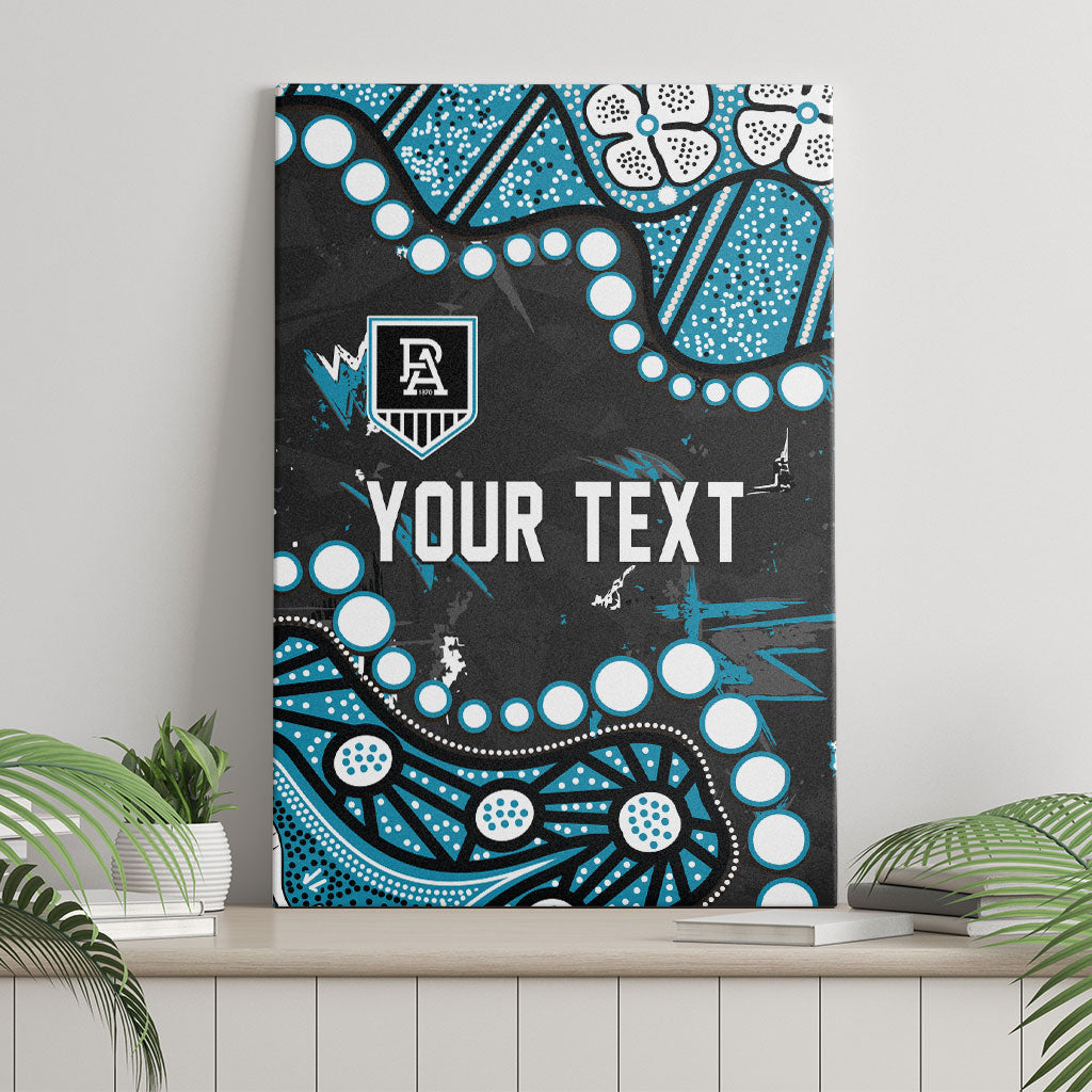 Personalized Port Adelaide Power Canvas Wall Art Aboriginal Pattern with Graffiti Style