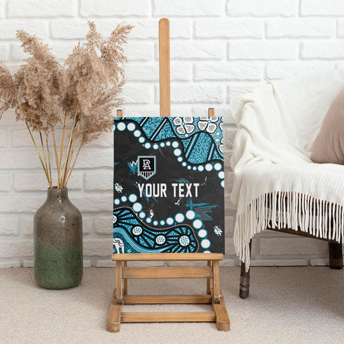 Personalized Port Adelaide Power Canvas Wall Art Aboriginal Pattern with Graffiti Style