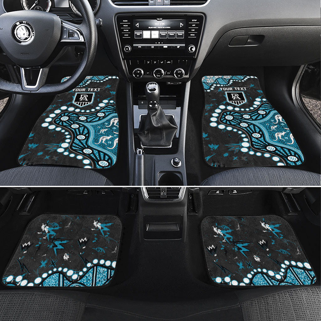 Personalized Port Adelaide Power Car Mats Aboriginal Pattern with Graffiti Style