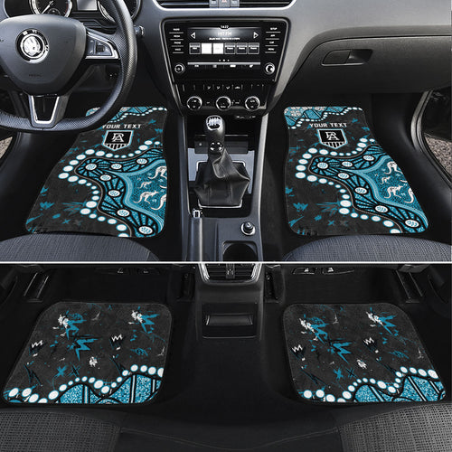 Personalized Port Adelaide Power Car Mats Aboriginal Pattern with Graffiti Style