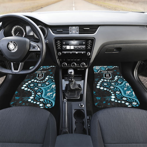 Personalized Port Adelaide Power Car Mats Aboriginal Pattern with Graffiti Style