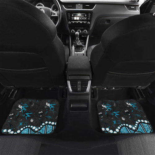 Personalized Port Adelaide Power Car Mats Aboriginal Pattern with Graffiti Style