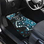 Personalized Port Adelaide Power Car Mats Aboriginal Pattern with Graffiti Style