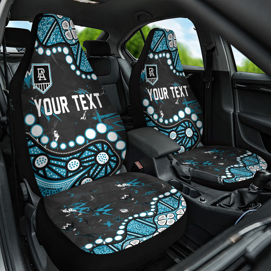 Personalized Port Adelaide Power Car Seat Cover Aboriginal Pattern with Graffiti Style