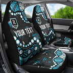 Personalized Port Adelaide Power Car Seat Cover Aboriginal Pattern with Graffiti Style