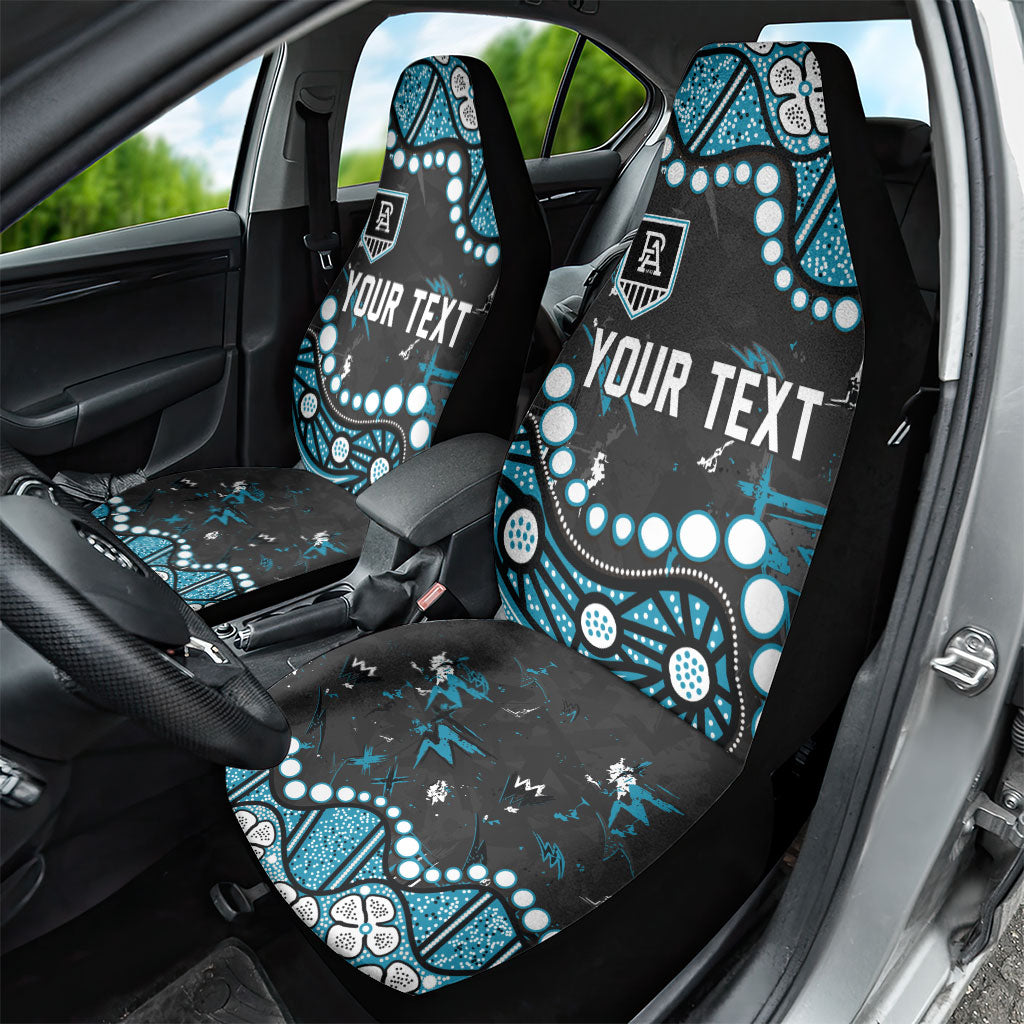 Personalized Port Adelaide Power Car Seat Cover Aboriginal Pattern with Graffiti Style