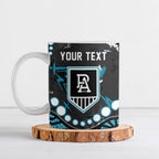 Personalized Port Adelaide Power Ceramic Mug Aboriginal Pattern with Graffiti Style