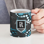 Personalized Port Adelaide Power Ceramic Mug Aboriginal Pattern with Graffiti Style