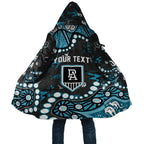 Personalized Port Adelaide Power Cloak Aboriginal Pattern with Graffiti Style