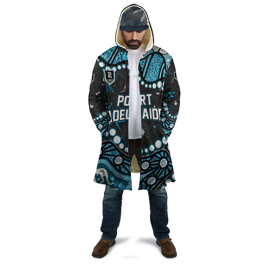 Personalized Port Adelaide Power Cloak Aboriginal Pattern with Graffiti Style