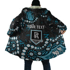 Personalized Port Adelaide Power Cloak Aboriginal Pattern with Graffiti Style