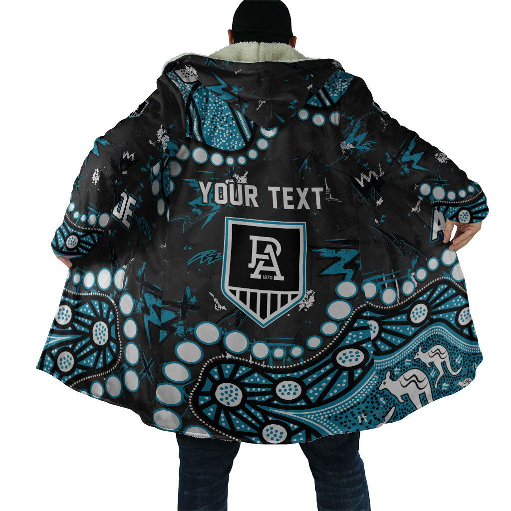 Personalized Port Adelaide Power Cloak Aboriginal Pattern with Graffiti Style