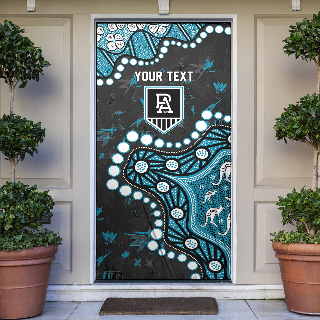 Personalized Port Adelaide Power Door Cover Aboriginal Pattern with Graffiti Style