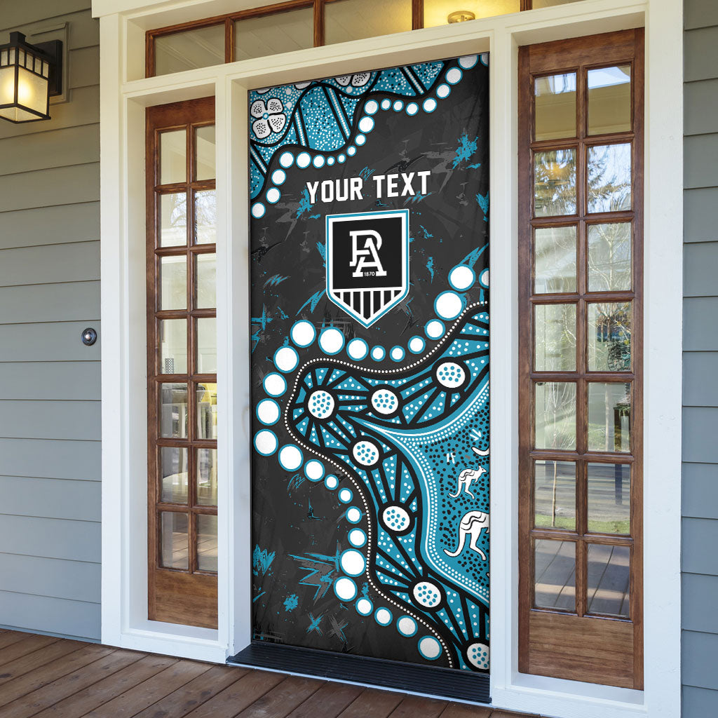 Personalized Port Adelaide Power Door Cover Aboriginal Pattern with Graffiti Style