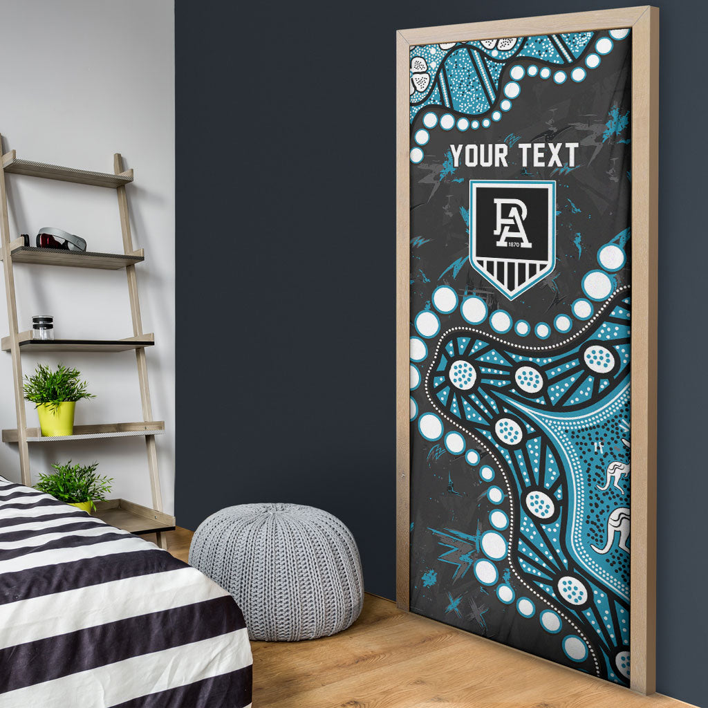 Personalized Port Adelaide Power Door Cover Aboriginal Pattern with Graffiti Style