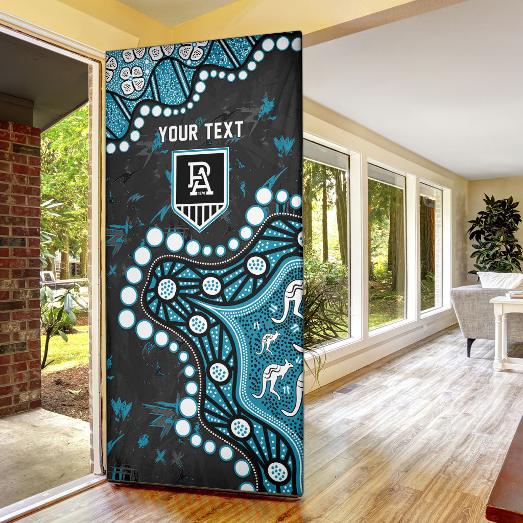 Personalized Port Adelaide Power Door Cover Aboriginal Pattern with Graffiti Style