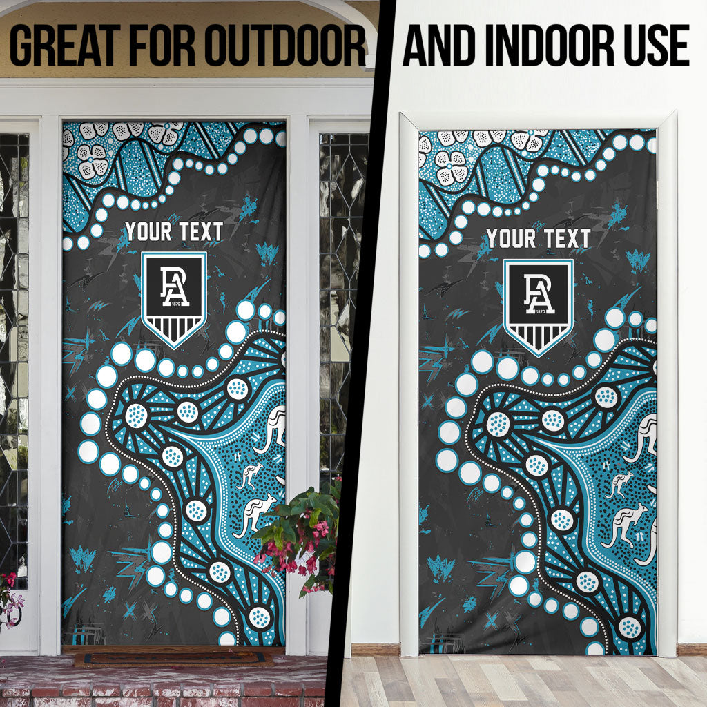 Personalized Port Adelaide Power Door Cover Aboriginal Pattern with Graffiti Style