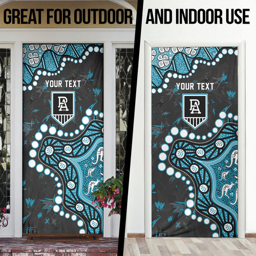 Personalized Port Adelaide Power Door Cover Aboriginal Pattern with Graffiti Style