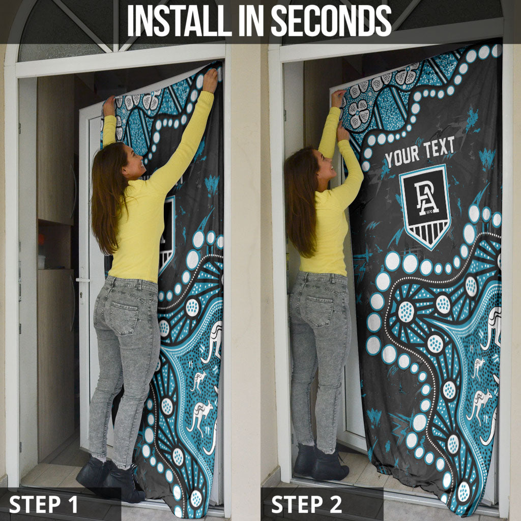 Personalized Port Adelaide Power Door Cover Aboriginal Pattern with Graffiti Style