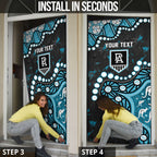 Personalized Port Adelaide Power Door Cover Aboriginal Pattern with Graffiti Style