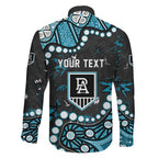 Personalized Port Adelaide Power Family Matching Mermaid Dress and Hawaiian Shirt Aboriginal Pattern with Graffiti Style