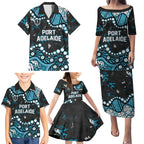 Personalized Port Adelaide Power Family Matching Puletasi and Hawaiian Shirt Aboriginal Pattern with Graffiti Style