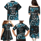 Personalized Port Adelaide Power Family Matching Puletasi and Hawaiian Shirt Aboriginal Pattern with Graffiti Style