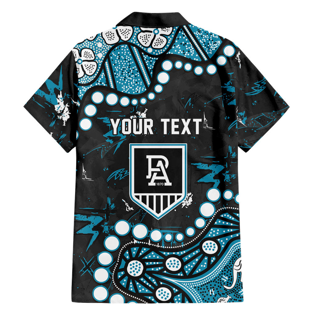Personalized Port Adelaide Power Family Matching Tank Maxi Dress and Hawaiian Shirt Aboriginal Pattern with Graffiti Style