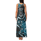 Personalized Port Adelaide Power Family Matching Tank Maxi Dress and Hawaiian Shirt Aboriginal Pattern with Graffiti Style