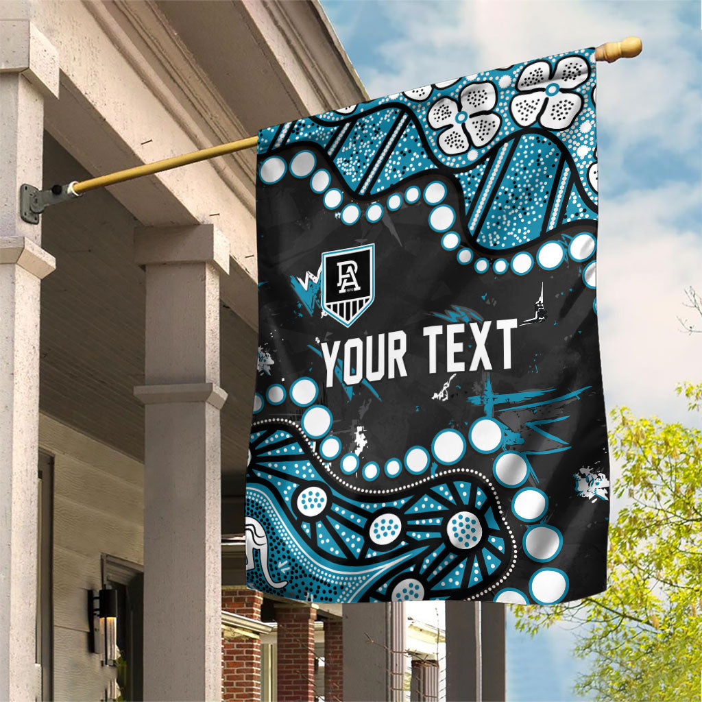 Personalized Port Adelaide Power Garden Flag Aboriginal Pattern with Graffiti Style