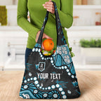 Personalized Port Adelaide Power Grocery Bag Aboriginal Pattern with Graffiti Style