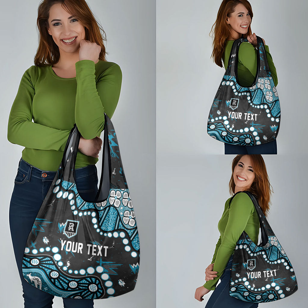Personalized Port Adelaide Power Grocery Bag Aboriginal Pattern with Graffiti Style