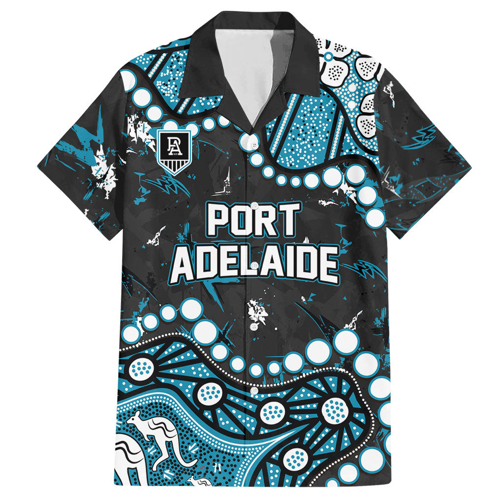Personalized Port Adelaide Power Hawaiian Shirt Aboriginal Pattern with Graffiti Style